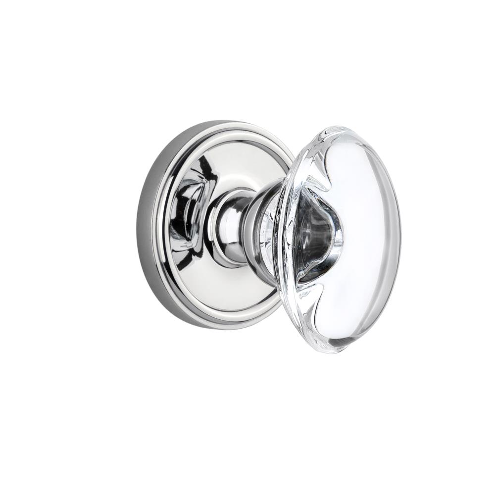 Grandeur by Nostalgic Warehouse GEOPRO Passage Knob - Georgetown with Provence Crystal Knob in Bright Chrome